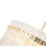 Люстра подвесная круглая с прозрачными рельефными стеклянными вставками и золотым основанием Textured Glass Chandelier варинант исполнения - 4 | Loft Concept во Владивостоке