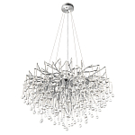 Люстра подвесная с прозрачными стеклянными подвесками в форме капель Диаметр 80 см Droplet Chandelier варинант исполнения - 4 | Loft Concept во Владивостоке