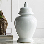Ваза белая с крышкой однотонная Chinoiserie Ceramics варинант исполнения - 2 | Loft Concept во Владивостоке