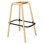 Барный стул со спинкой и мягкой обивкой с ромбами на 4-х деревянных ножках Голубой Велюр Ava Charm варинант исполнения - 4 | Loft Concept во Владивостоке