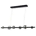 Люстра светодиодная линейная с 6-ю круглыми серыми плафонами Iona Chandelier Black  варинант исполнения - 1 | Loft Concept во Владивостоке