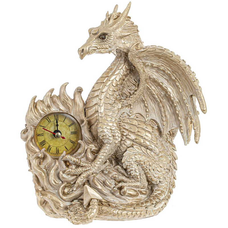 Часы в виде дракона Light Gold Dragon Clock Золотой Часы в виде дракона Light Gold Dragon Clock Золотой во Владивостоке | Loft Concept