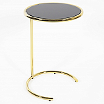 Приставной столик на золотистом основании с черной столешницей Noir варинант исполнения - 1 | Loft Concept во Владивостоке