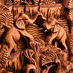 Панно из дерева пирамида из слонов Panel With Animals варинант исполнения - 2 | Loft Concept во Владивостоке