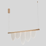 Люстра подвесная с пятью прозрачными элементами в форме лепестков и золотистым металлическим основанием DALI Tonin Casa варинант исполнения - 1 | Loft Concept во Владивостоке