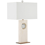 Настольная лампа из мрамора с тканевым прямоугольным абажуром Eternity варинант исполнения - 6 | Loft Concept во Владивостоке