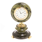 Часы настольные бронзовые из натуральных камней Мрамор и Змеевик Stone Clock варинант исполнения - 13 | Loft Concept во Владивостоке