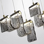 Подвесной светильник линейный с плафонами волнистой формы из фактурного стекла Big Wave варинант исполнения - 5 | Loft Concept во Владивостоке