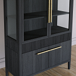 Витрина Primo со стеклянными фасадами и буфетом шпон Черный дуб варинант исполнения - 5 | Loft Concept во Владивостоке