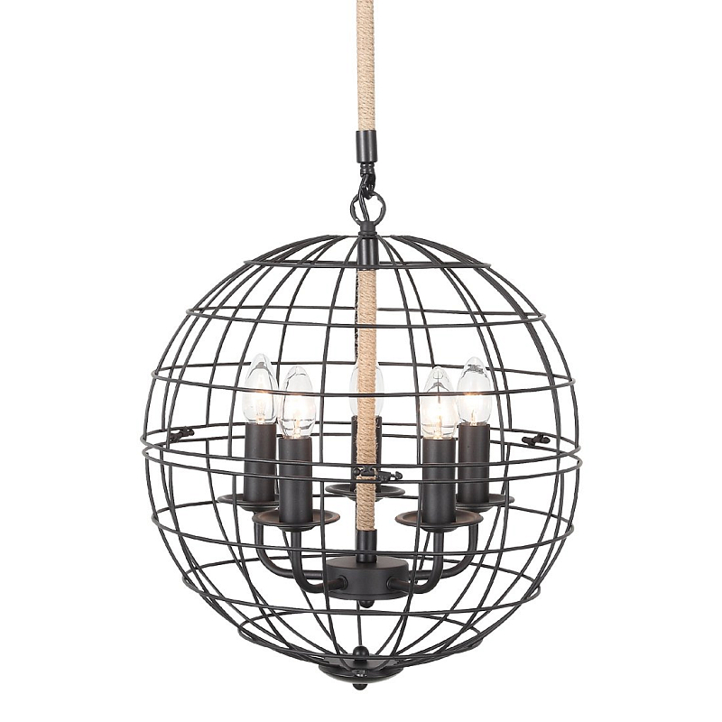 Люстра Loft Rope Sphere Pendant Черный Люстра Loft Rope Sphere Pendant Черный во Владивостоке | Loft Concept