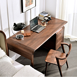 Стол рабочий округлой формы с 3-мя ящиками  Working Moonnut Table варинант исполнения - 6 | Loft Concept во Владивостоке