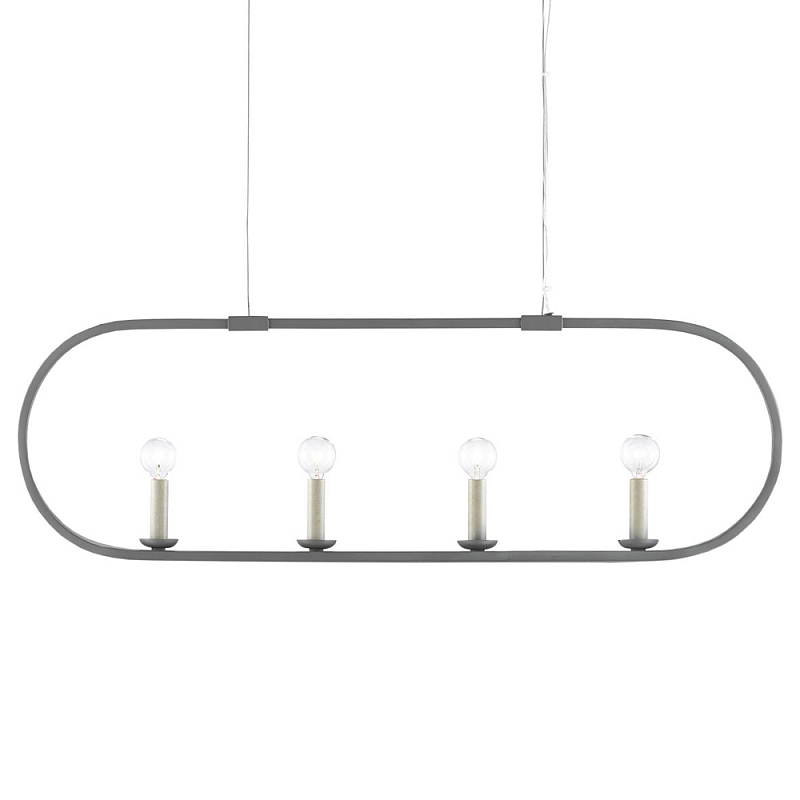 Люстра линейная в овальной раме Traditional Clean Lines Серый Люстра линейная в овальной раме Traditional Clean Lines Серый во Владивостоке | Loft Concept