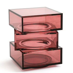 Стол журнальный в форме кубов Acrylic Furniture Lumina Crimson Clarity