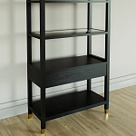 Стеллаж Elsa Dreams Black со стеклянными полками и ящиком варинант исполнения - 6 | Loft Concept во Владивостоке