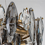 Люстра подвесная с овальными подвесками из стекла дымчатого цвета Harlow Crystal Round варинант исполнения - 4 | Loft Concept во Владивостоке