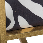 Кресло с металлическим золотистым каркасом и мягкой обивкой с чёрно-белым принтом зебры Wild animals варинант исполнения - 4 | Loft Concept во Владивостоке