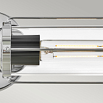 Бра для ванных комнат горизонтальное с 2-мя прозрачным цилиндрическим плафонами на круглом основании Hinkley варинант исполнения - 8 | Loft Concept во Владивостоке