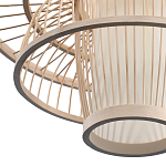 Подвесной светильник фигурный из деревянных прутьев с плафоном из натуральной ткани Light Inside the Cell варинант исполнения - 7 | Loft Concept во Владивостоке