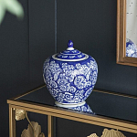 Ваза округлой формы с синей росписью и цветочным узором Blue & White Ornament варинант исполнения - 5 | Loft Concept во Владивостоке