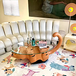 Дизайнерский журнальный стол с основанием в виде кота Bivan варинант исполнения - 3 | Loft Concept во Владивостоке