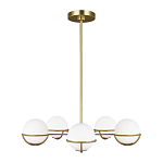 Люстра с 5-ю белыми шарообразными плафонами в сферические каркасах Feiss варинант исполнения - 2 | Loft Concept во Владивостоке