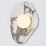 Бра с каменным основанием и плафоном из стекла в форме шара Shaw Marble Lighting варинант исполнения - 1 | Loft Concept во Владивостоке