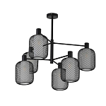 Люстра потолочная с абажурами из металлической сетки Loft Grid Pendant Gold варинант исполнения - 5 | Loft Concept во Владивостоке