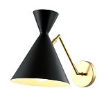 Бра черного цвета с конусообразным плафоном на золотом основании Loft Metal варинант исполнения - 2 | Loft Concept во Владивостоке