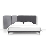 Кровать с большим мягким изголовьем Unity Dark Grey Bed варинант исполнения - 2 | Loft Concept во Владивостоке