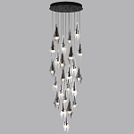 Люстра каскадная с 24-мя рельефными прозрачными плафонами в форме лепестков Glass Pod  варинант исполнения - 5 | Loft Concept во Владивостоке