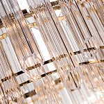 Люстра подвесная круглая с прозрачными хрустальными трубками и золотистым каркасом Диаметр 60 см Hexagon Tube Light варинант исполнения - 3 | Loft Concept во Владивостоке