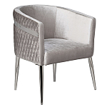 Стул серый велюровый со стеганной спинкой Focus on Convenience варинант исполнения - 1 | Loft Concept во Владивостоке