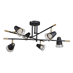 Потолочный светильник с конусообразными плафонами с контрастным сочетанием бронзы и глубоким черным цветом Aurika варинант исполнения - 2 | Loft Concept во Владивостоке