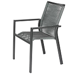 Стул темно-серый с высокой плетеной спинкой и сиденьем Braided Strength варинант исполнения - 6 | Loft Concept во Владивостоке