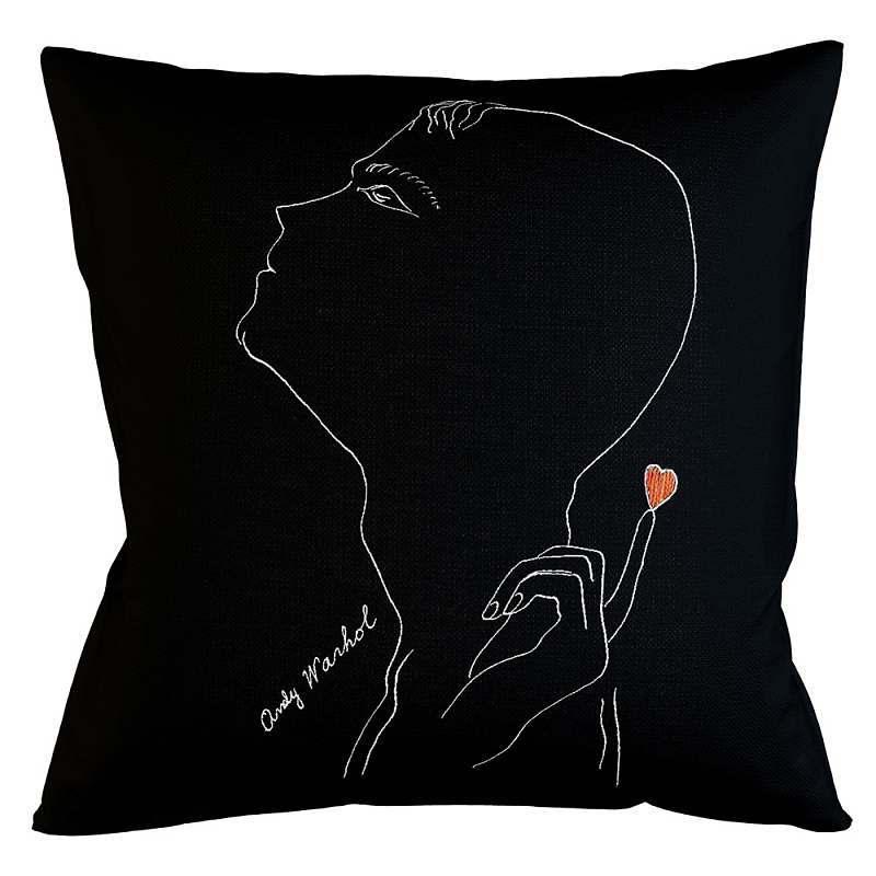 Декоративная подушка White Silhouette Lover Pillow Бежевый Черный Декоративная подушка White Silhouette Lover Pillow Бежевый Черный во Владивостоке | Loft Concept