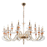 Люстра с 18-ю лампочками и изогнутыми прозрачными элементами из стекла Twisted Glass Candles Chandelier варинант исполнения - 2 | Loft Concept во Владивостоке