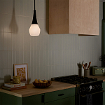 Подвесной светильник каплевидной формы с комбинированным плафоном из стали и белого матового стекла Kichler варинант исполнения - 9 | Loft Concept во Владивостоке