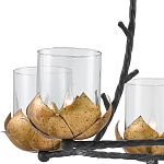 Люстра с прозрачными стеклянными абажурами и каркасом в виде черных веток Blooming Flower варинант исполнения - 1 | Loft Concept во Владивостоке