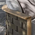 Дизайнерский уличный диван из массива дерева с плетеной спинкой PALINFRASCA Sofa варинант исполнения - 21 | Loft Concept во Владивостоке