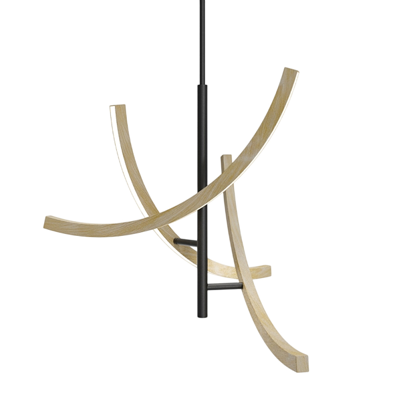 Подвесной светильник Wabi Черный Древесина во Владивостоке | Loft Concept 