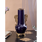 Ваза темно-синяя фарфоровая с бронзовыми ручками и ножками Eden Garden варинант исполнения - 4 | Loft Concept во Владивостоке