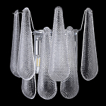 Бра с подвесками из рифленного стекла в форме капель на основании цвета хром Textured Glass варинант исполнения - 4 | Loft Concept во Владивостоке