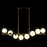 Люстра на штанге с 8-ю белыми шарообразными плафонами Bubble Chandelier варинант исполнения - 1 | Loft Concept во Владивостоке