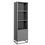 Стеллаж книжный цвета графит с 3-мя открытыми полками и дверкой Strict Lines варинант исполнения - 1 | Loft Concept во Владивостоке