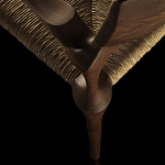 Стул из Ореха с плетеным сидением Kronos Dining Chair Brown варинант исполнения - 4 | Loft Concept во Владивостоке