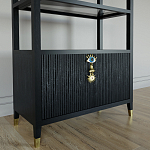 Стеллаж со стеклянными полками Elsa Dreams Black варинант исполнения - 4 | Loft Concept во Владивостоке