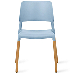 Пластиковый стул на ножках из массива бука Ferret Blue варинант исполнения - 2 | Loft Concept во Владивостоке