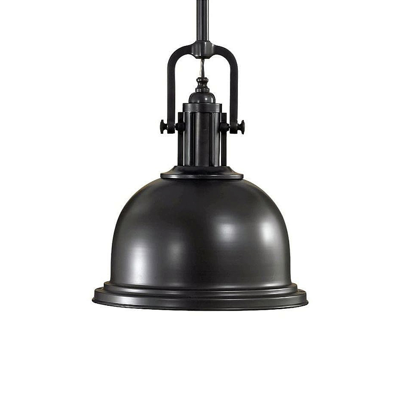Подвесной светильник в индустриальном стиле с черным металлическим купольным плафоном Feiss Черный во Владивостоке | Loft Concept 