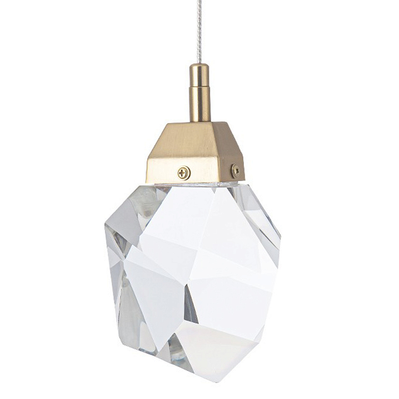 Подвесной светильник с хрустальным плафоном Esme Crystal Brass Hanging lamp Прозрачный Латунь Подвесной светильник с хрустальным плафоном Esme Crystal Brass Hanging lamp Прозрачный Латунь во Владивостоке | Loft Concept