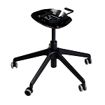 Стул с мягкой синей обивкой из велюра и подъемно-поворотным механизмом на черных колесиках Harper Blue варинант исполнения - 4 | Loft Concept во Владивостоке